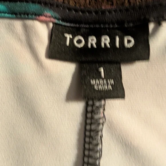 Torrid Teal and Pink Floral Mini Dress - Picture 3 of 5